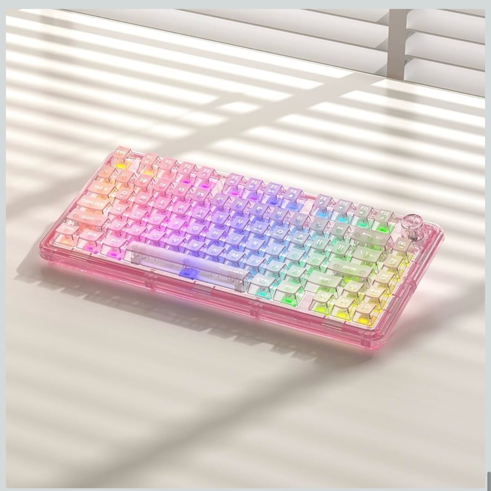 RGB Wireless Gaming Keyboard - Translucent Pink